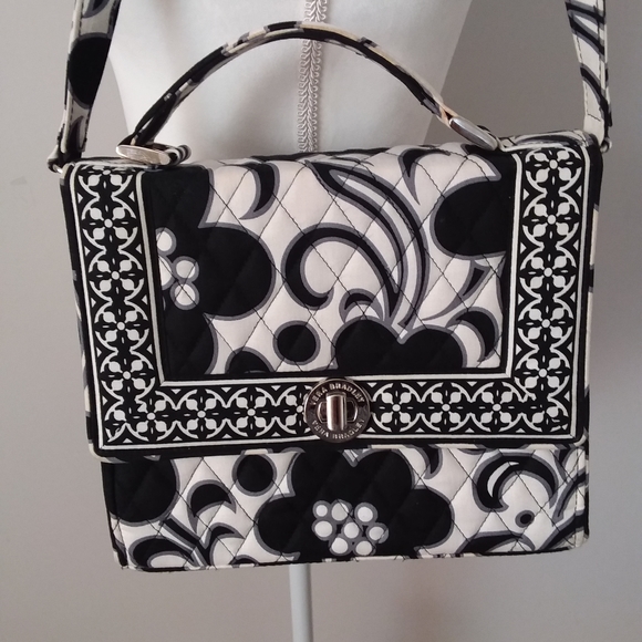 Vera Bradley Handbags - WINTER SALE Vera Bradley Black and White Quilted Floral Bag w/Handle/Strap